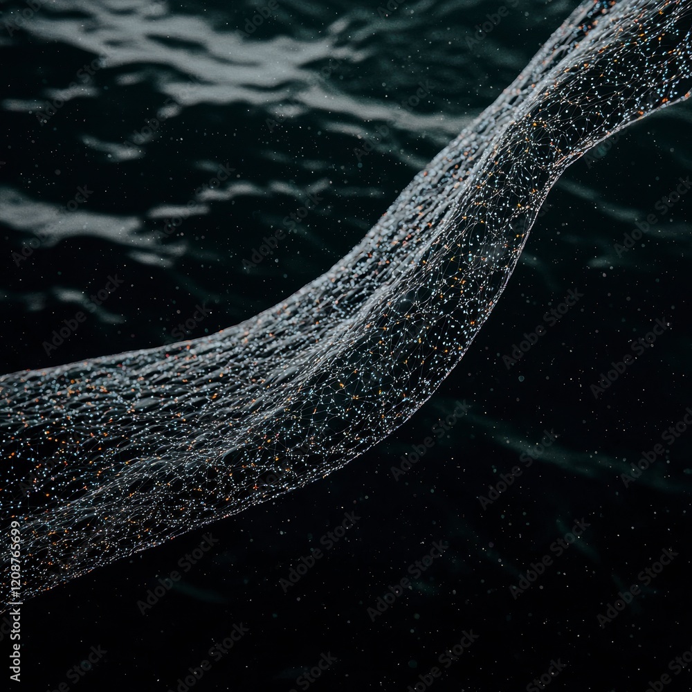 Poster futuristic network abstract data flow digital mesh technology background