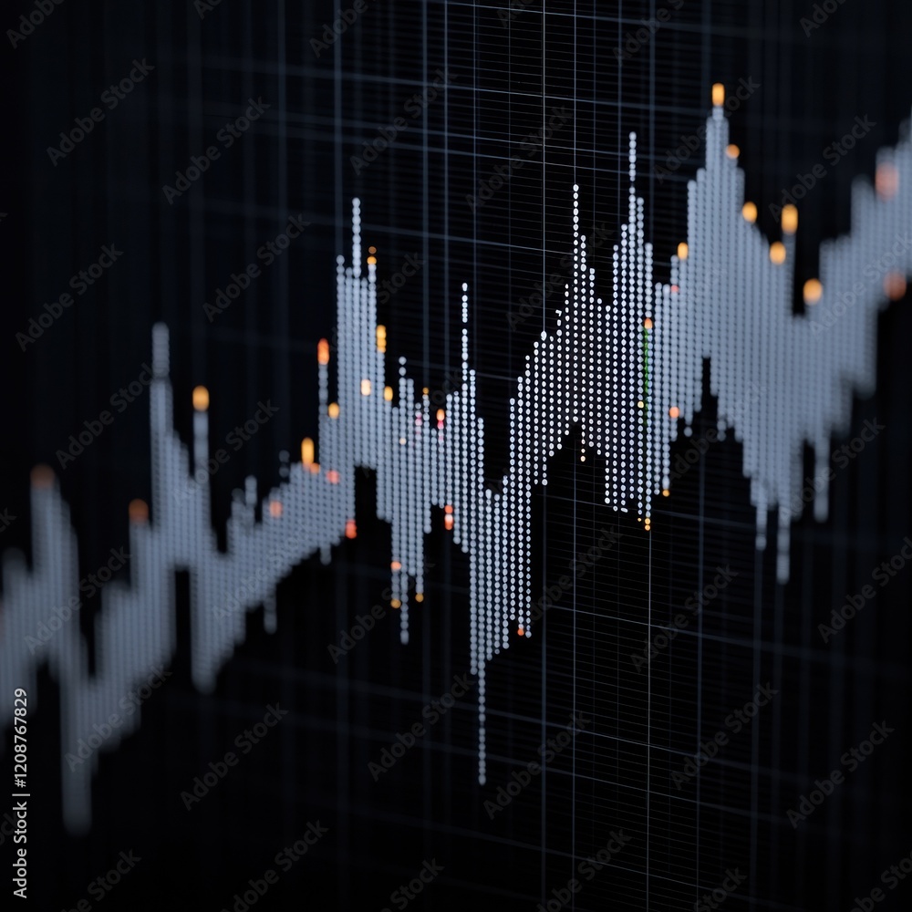 Poster analyzing price trends in financial markets global data visualization charting digital environment c