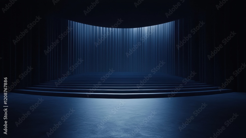 Poster folding universe event abstract stage performance dark environment dramatic lighting futuristic conc