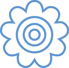 Flower clip art design on plain white transparent isolated background for card, shirt, hoodie, sweatshirt, apparel, card, tag, mug, icon, poster or badge