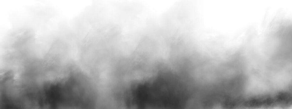 Black smoke, For used on light backgrounds. Design element, text or space. Transparency only in vector PNG format.