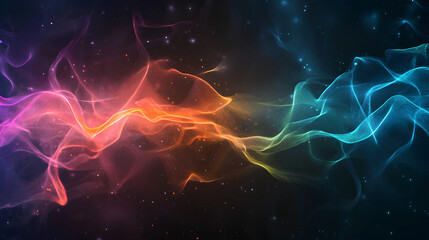 Abstract Data Streams Flowing Through Glowing Circuits in Vibrant Neon Colors