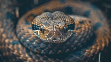 Obraz premium Snake in the wild looking forward, AI generated image