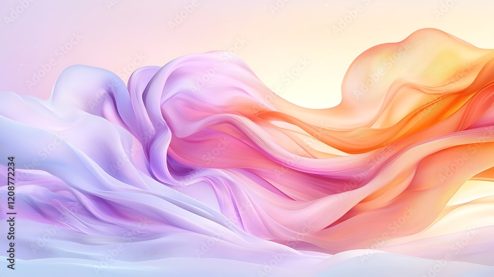 Poster flowing abstract background in pastel colors artistic display soft environment serene viewpoint