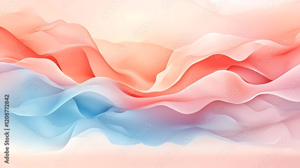 Poster dynamic abstract background in pastel colors fluid waves artistic design serene environment