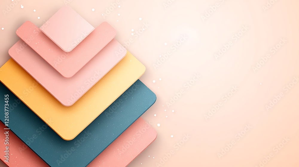 Poster abstract background with pastel color layers minimalist design soft environment digital art