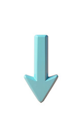 blue arrow 3d download icon