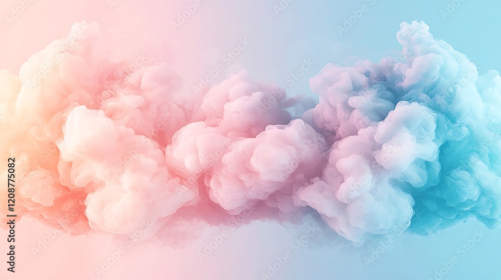 Poster abstract background with pastel color clouds digital art soft environment artistic viewpoint