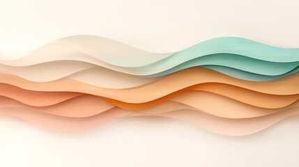 Abstract background waves in pastel colors digital artwork minimalist design soft textures