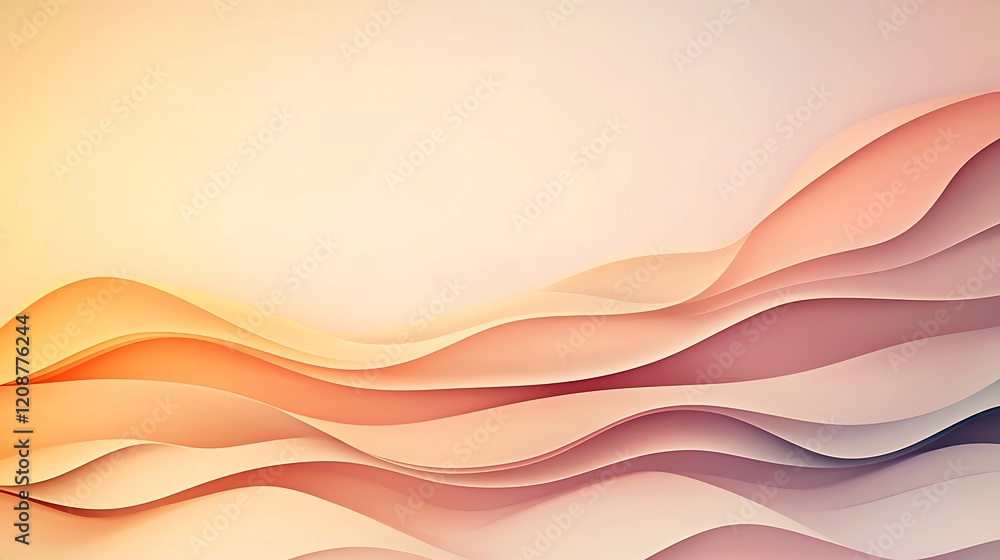 Poster fluid abstract art soft pastel waves creating a unique digital environment perspective