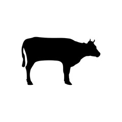 Cow clip art design on plain white transparent isolated background for card, shirt, hoodie, sweatshirt, apparel, card, tag, mug, icon, poster or badge