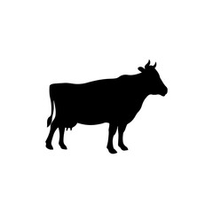 Cow clip art design on plain white transparent isolated background for card, shirt, hoodie, sweatshirt, apparel, card, tag, mug, icon, poster or badge