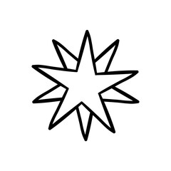 Obraz premium Star clip art design on plain white transparent isolated background for card, shirt, hoodie, sweatshirt, apparel, card, tag, mug, icon, poster or badge