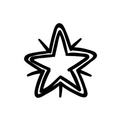 Star clip art design on plain white transparent isolated background for card, shirt, hoodie, sweatshirt, apparel, card, tag, mug, icon, poster or badge