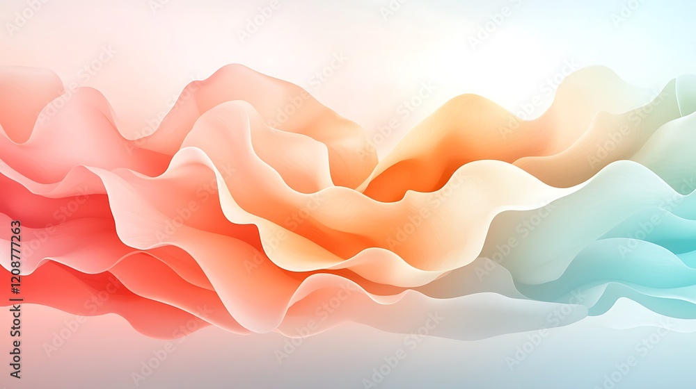 Aufkleber pastel fluid waves a dynamic abstract digital art background with soft artistic viewpoint