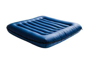 Comfortable inflatable mattress for outdoor camping and indoor use in various sizes isolated on transparent background