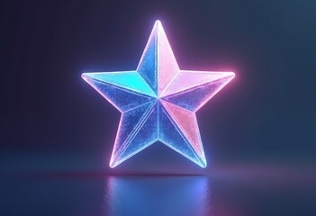Obraz premium Star Game Icon: Iridescent, Vector, Simple Design, Transparent Background, Isolated, Clean, No Backdrop, Minimalist.