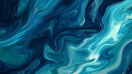 Fototapeta premium Abstract Swirling Blue Teal Liquid Marble Design
