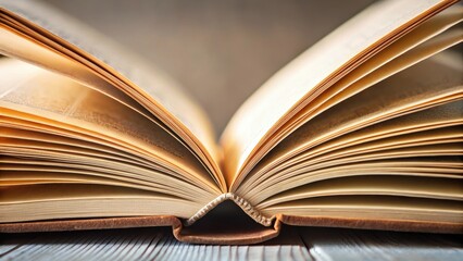 Fototapeta premium Closeup of the textured edges of open book pages , education, reading, studying, close-up, literature, paper, knowledge