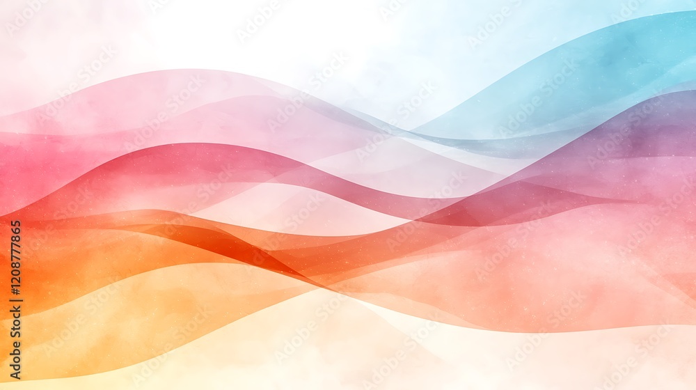 Poster serene visual harmony abstract background of pastel waves in digital art creation