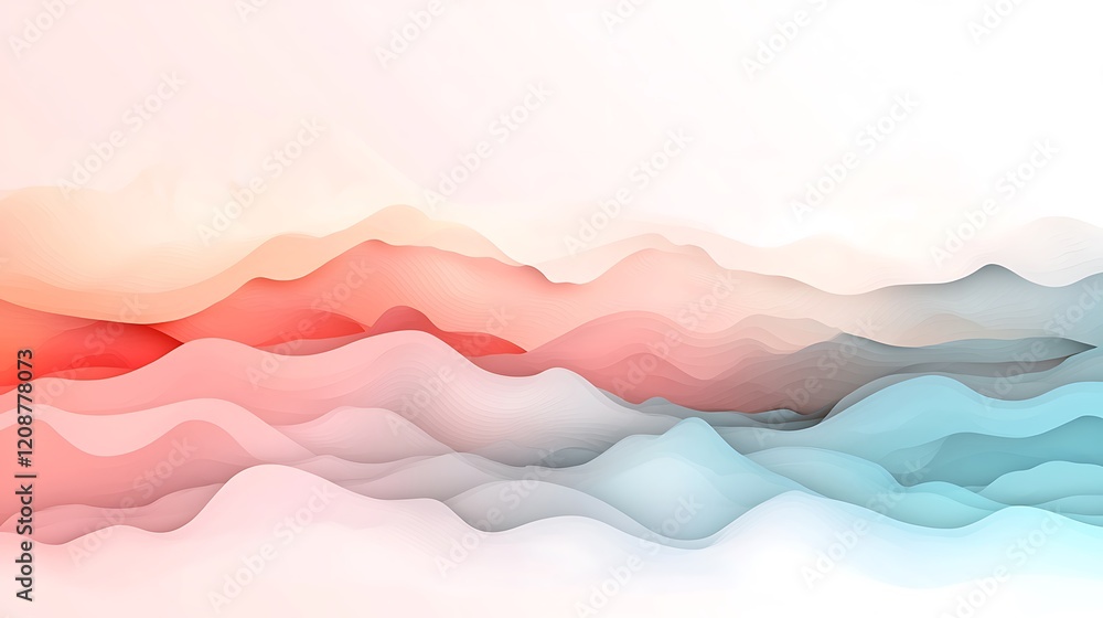 Poster pastel fluid waves a minimalistic digital art background for a calm environment