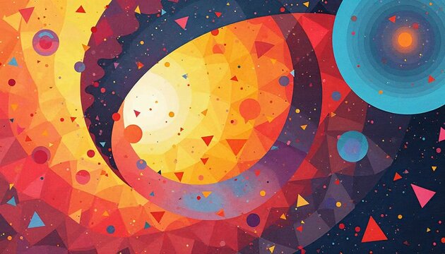 Vibrant Cosmic Abstract Art Print Digital Download
