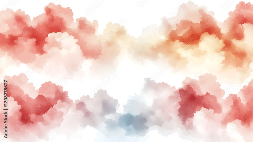 Poster abstract background with pastel colors dreamy clouds digital art soft environment serene view
