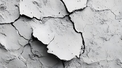 Obraz premium Cracked White Surface Texture Detail Close Up