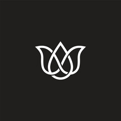 leaf water infinity 3d overlapping line art simple logo vector