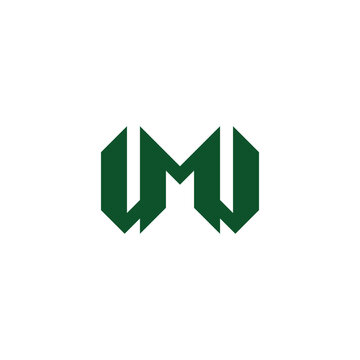 recommend clip art: letter mw simple geometric linked logo vector