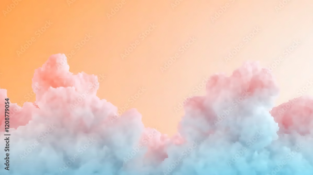 Poster pastel color abstract background with clouds digital art soft atmosphere serene viewpoint
