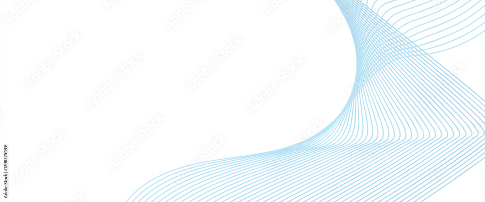Poster vector abstract background with blue wave of flowing lines digital futuristic waves and lines on a w