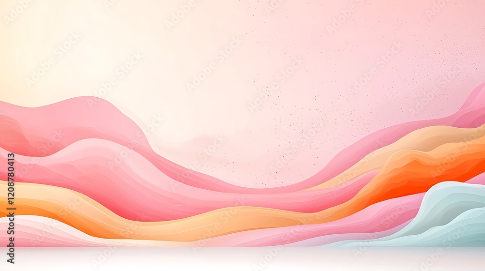 Poster pastel color abstract background waves digital art soft environment artistic viewpoint
