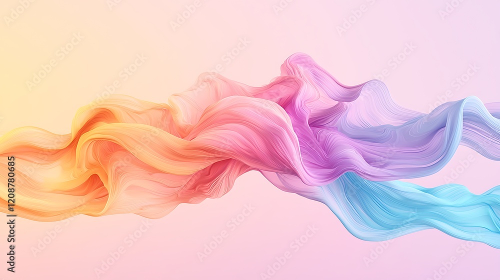 Poster flowing abstract background with pastel colors digital artwork soft environment artistic view
