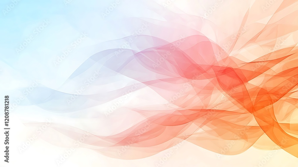 Poster dynamic abstract background in pastel colors fluid waves digital art serene environment