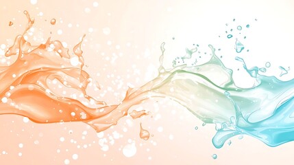 Dynamic abstract background with pastel color splashes digital art fluid motion creative space