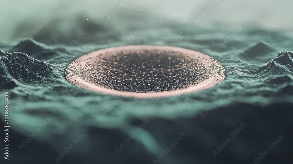 Aufkleber futuristic abstract background network technology digital ai mesh nodes connections