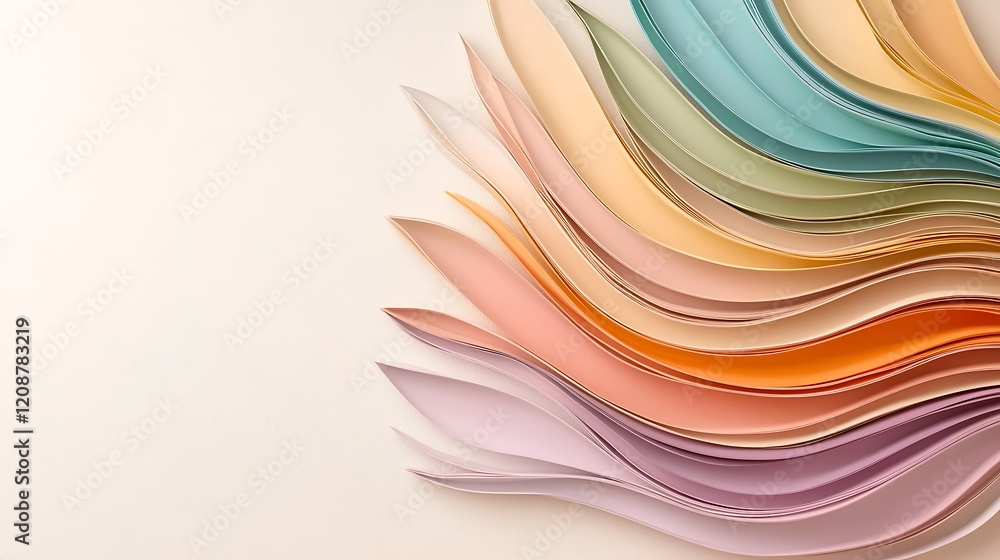 Poster flowing waves of pastel colors in an abstract background design soft vibes creative art
