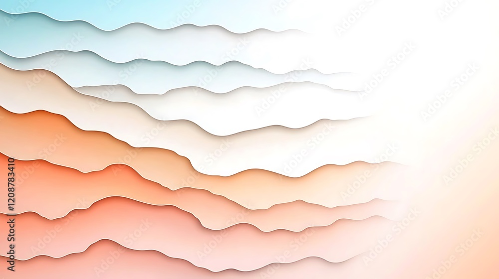 Poster soft environment abstract digital art with pastel color waves and texture