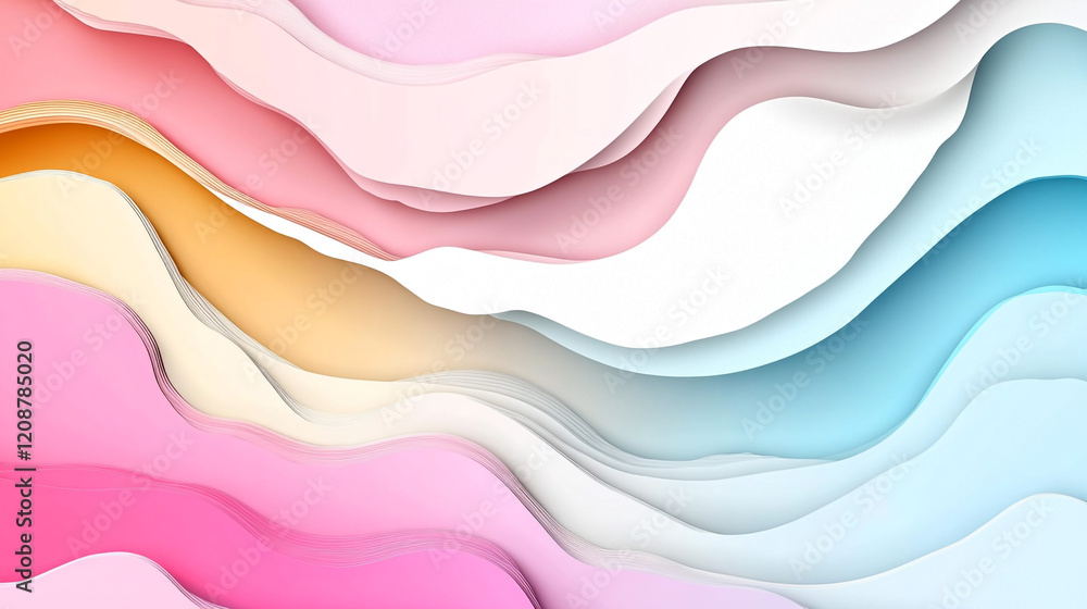 Poster abstract wavy colorful background design. a visually captivating abstract design featuring wavy laye