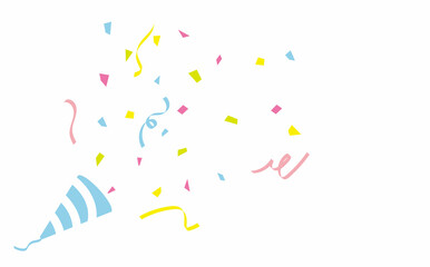 クラッカーから飛び出る紙吹雪の背景イラスト素材