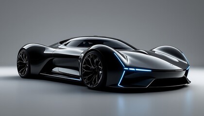 Sleek Black Hypercar: A Futuristic Design Marvel
