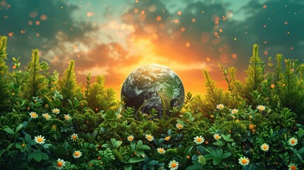 Background of Earth Day banner concept design