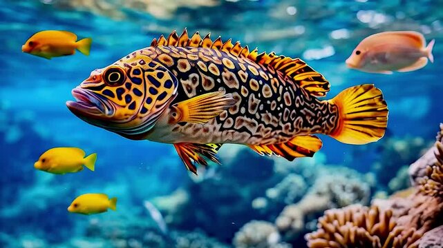a fish  and other fish in  a tank