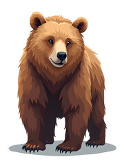 A wild brown bear cartoon vector illustration, perfect for wildlife designs and children's animal books.