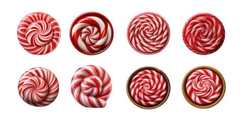 Colorful Swirled Candy on Transparent Background