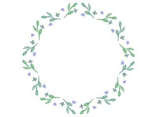 ブルーベリーカラーの爽やかな手描きフレーム