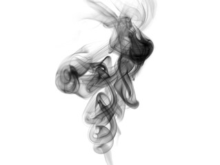 abstract black smoke, fog effect isolated on a white background. concept of texture mist, and cloud for design air pollution, element smog