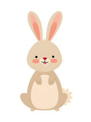 Fototapeta premium Happy Easter cartoon bunny, a cute spring animal vector illustration.
