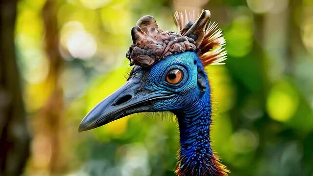 a blue-crowned guineafowl
